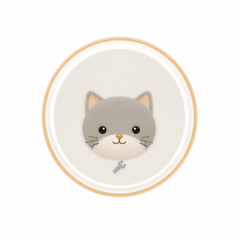 Mechanic cat medallion